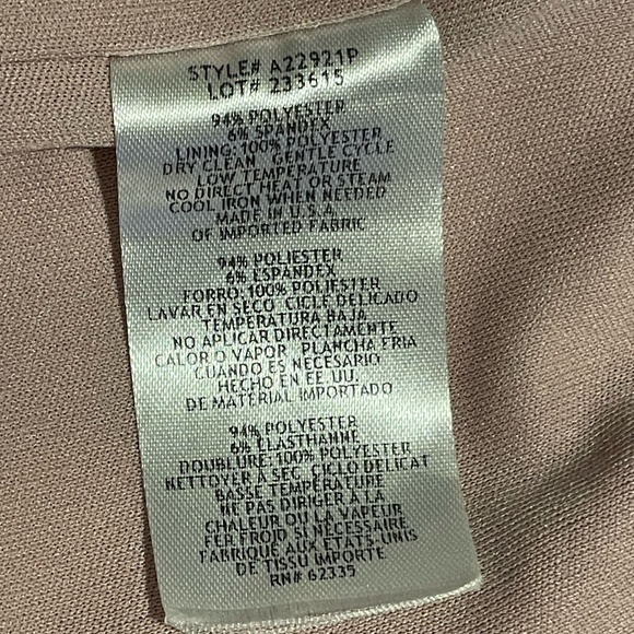 Betsy & Adam Sleeveless Ruffle Detail Dress Mauve Blush Size 8P - Picture 3 of 15